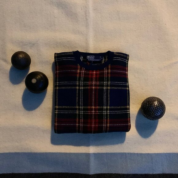 Ralph Lauren vintage 80's wool plaid crewneck sweater - Picture 6 of 6